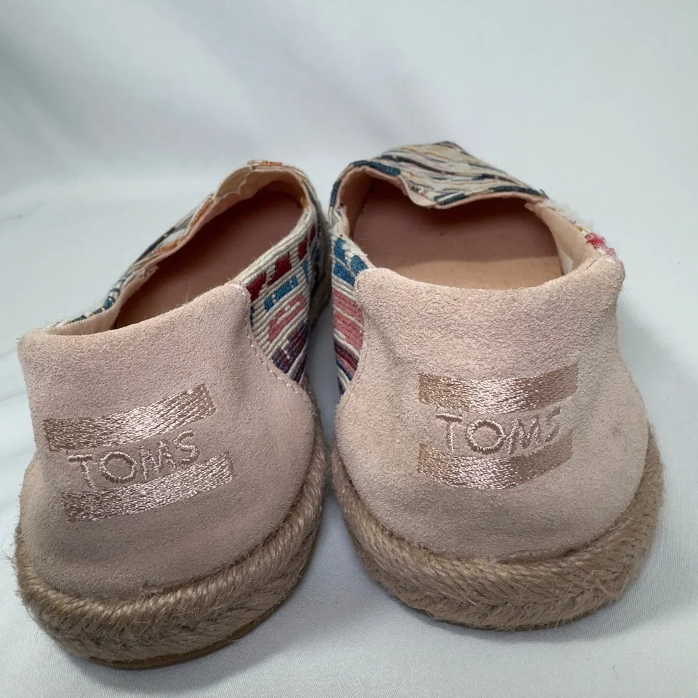 TOMS Women's‎ Espadrille Slip On Shoes Multi Color Woven Size 7.5